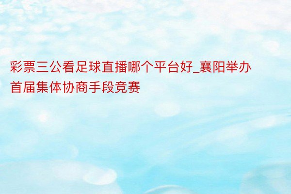彩票三公看足球直播哪个平台好_襄阳举办首届集体协商手段竞赛